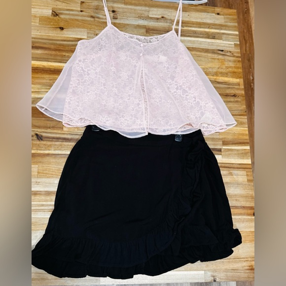 Vintage Delicates brand Blush lace Sheer Babydoll Slip Top L - Picture 4 of 7